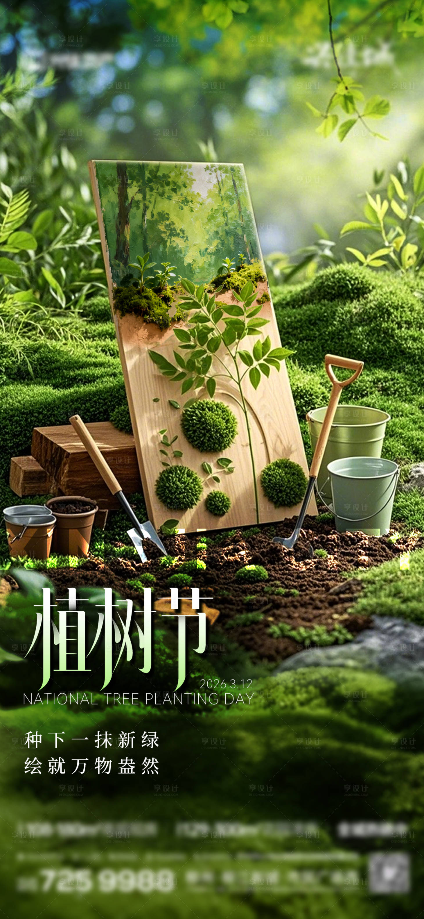 源文件下载【享设计】搜索编号：21290035756446740【植树节宣传海报】