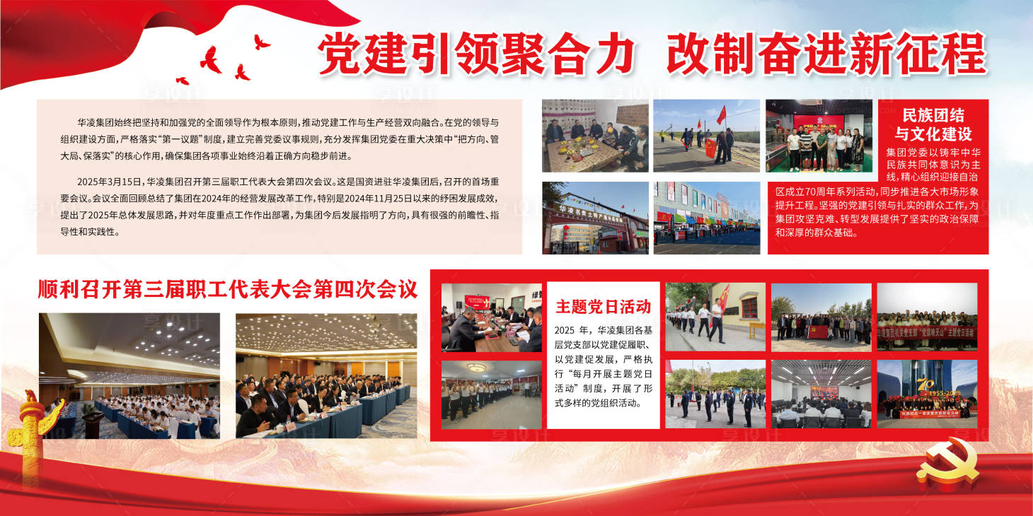 源文件下载【享设计】搜索编号：70500035863657346【党建展板 】