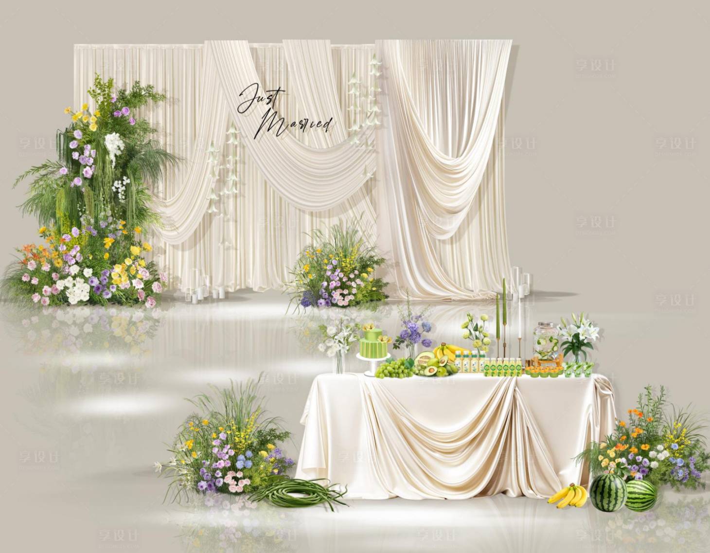 源文件下载【享设计】搜索编号：22070035807195409【小清新韩式花艺婚礼】