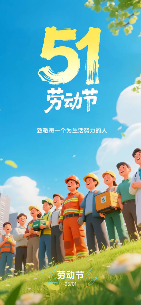源文件下载【享设计】搜索编号：44960035746648184【五一劳动节微信海报】