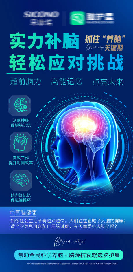 源文件下载【享设计】搜索编号：65920035914828625【脑部脑健康脑抗衰海报】