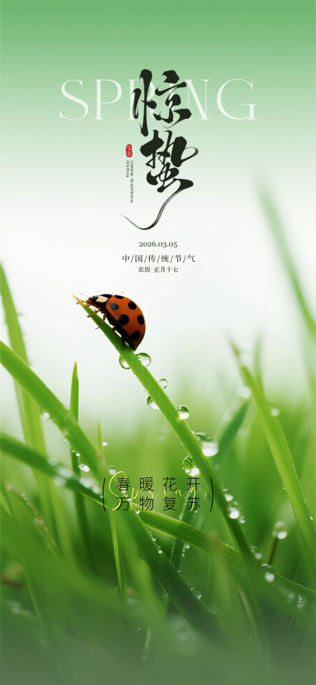 源文件下载【享设计】搜索编号：29070035592803173【惊蛰节气海报】