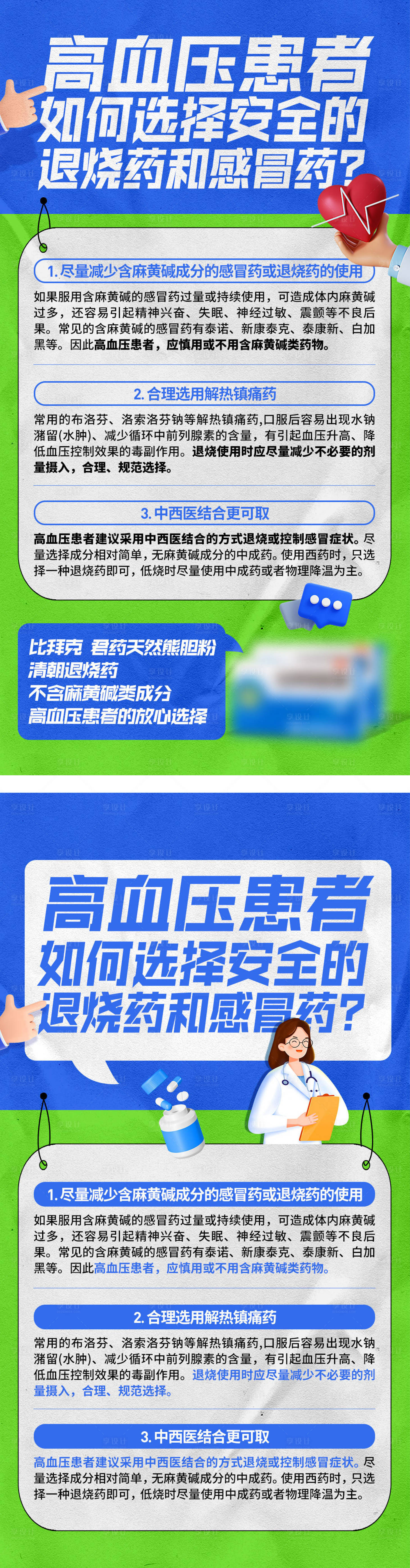 源文件下载【享设计】搜索编号：13450036008333124【高血压退烧产品科普海报】