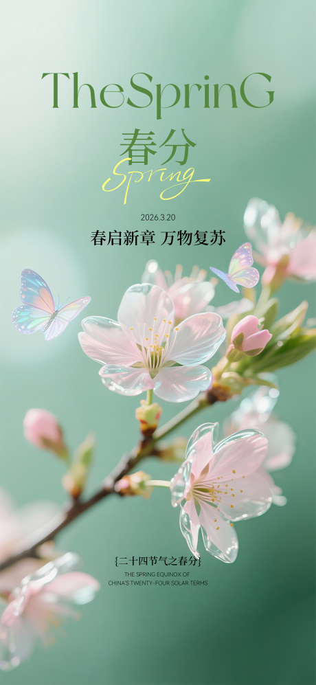 源文件下载【享设计】搜索编号：21940035896784809【春分节气海报】