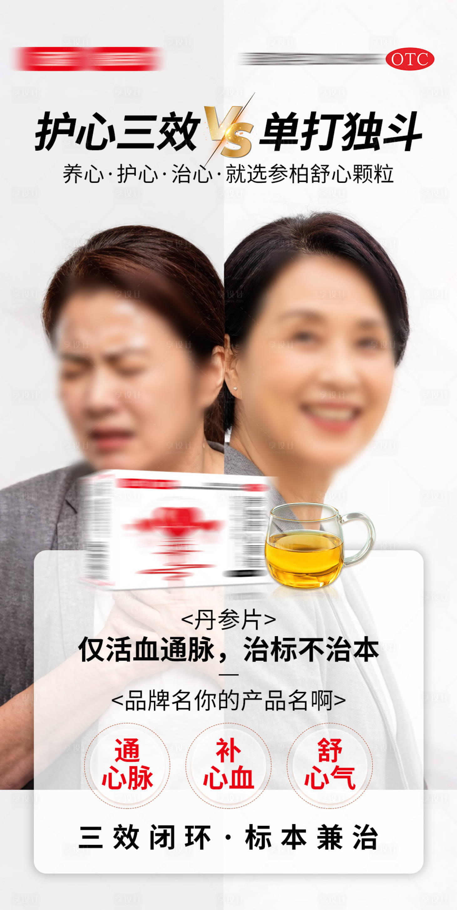源文件下载【享设计】搜索编号：17950035732855509【心血管产品对比vs海报】
