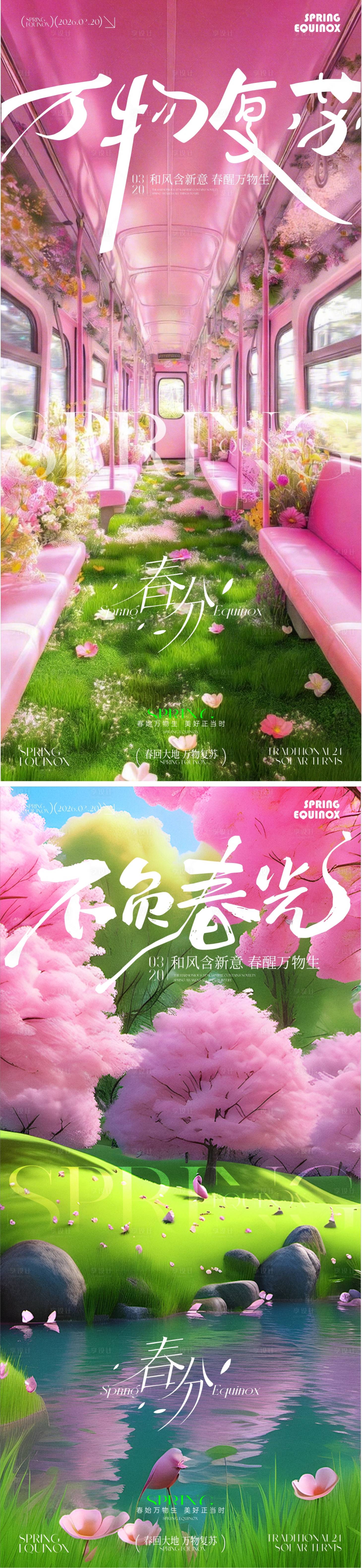 源文件下载【享设计】搜索编号：37790035907845438【春分节气海报】