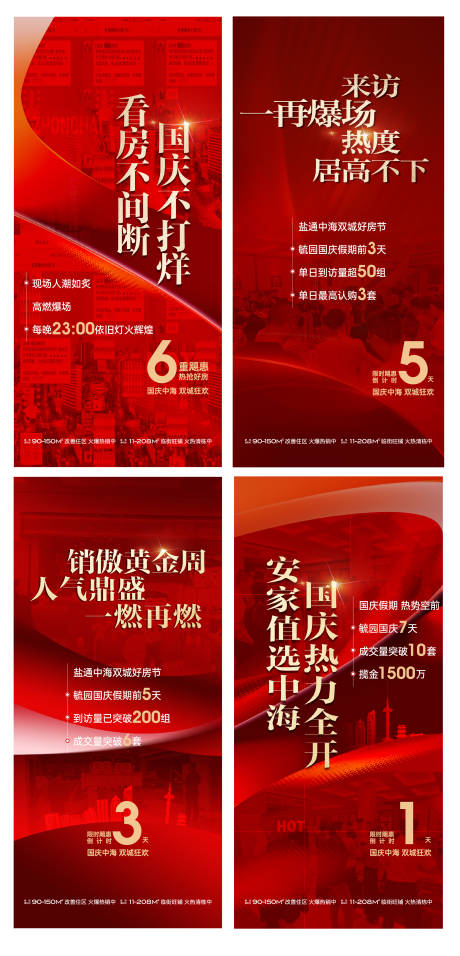 源文件下载【享设计】搜索编号：10400035773474840【房地产国庆节热销红金海报】