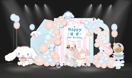 源文件下载【享设计】搜索编号：91490035715676221【玉桂狗美乐蒂生日宴背景】
