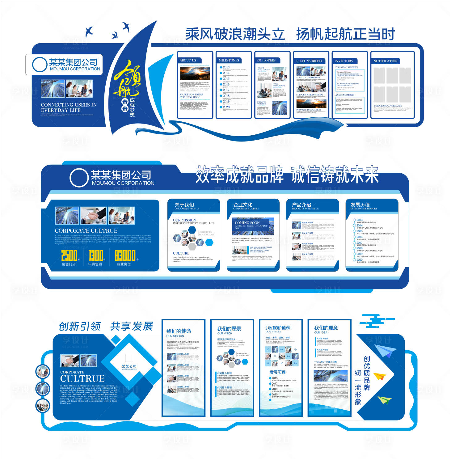 源文件下载【享设计】搜索编号：62570035937521666【企业创新文化展示墙】