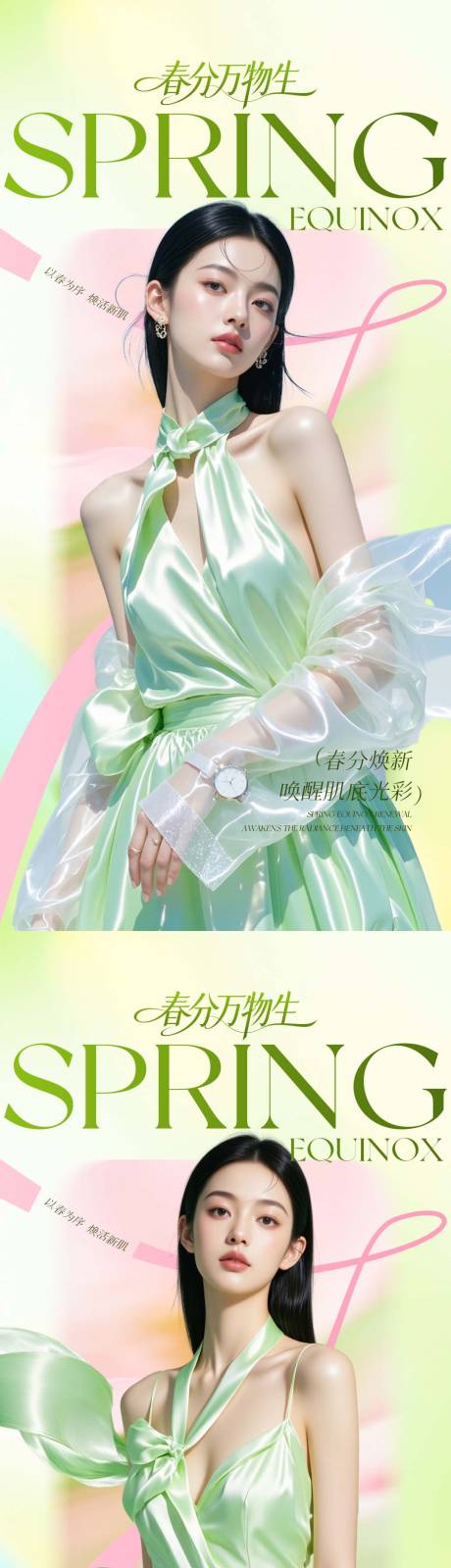源文件下载【享设计】搜索编号：69450035871838676【医美春分春天早安海报】