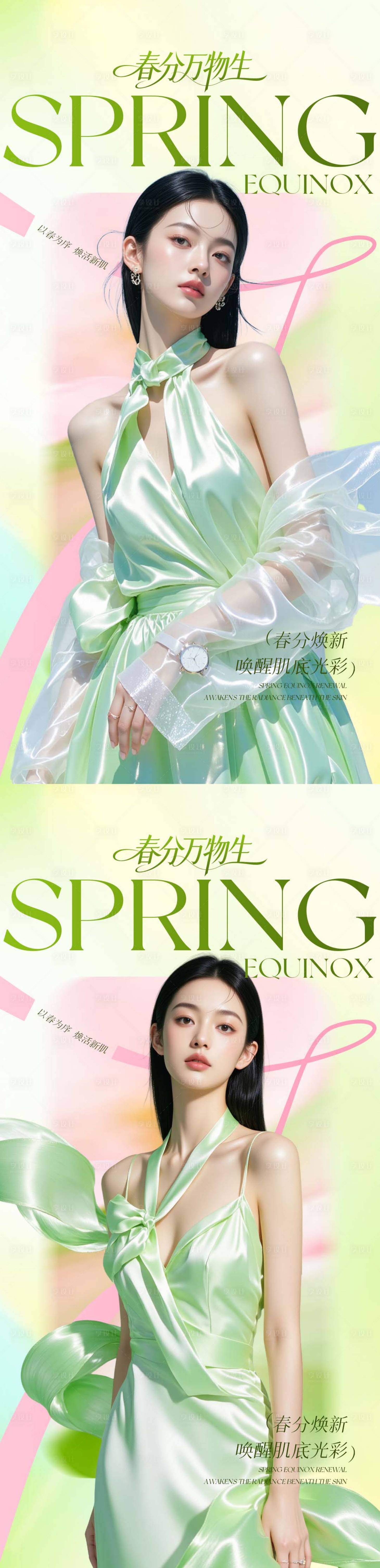 源文件下载【享设计】搜索编号：69450035871838676【医美春分春天早安海报】