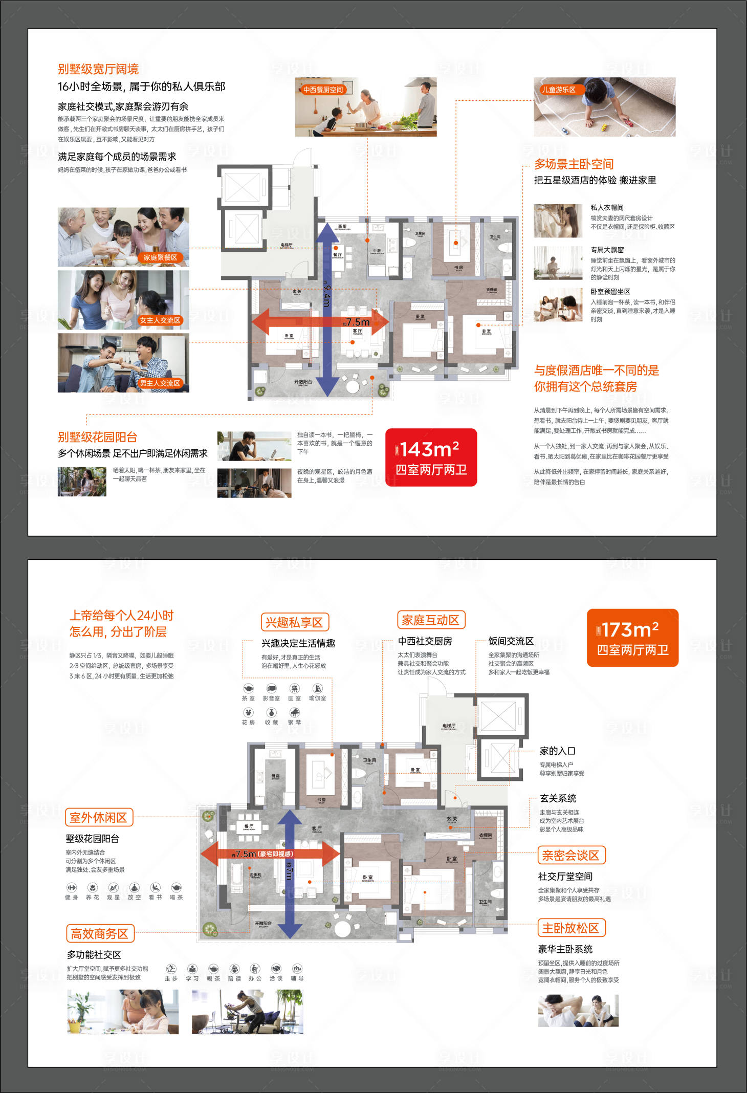 源文件下载【享设计】搜索编号：53950036006594631【地产户型三折页】