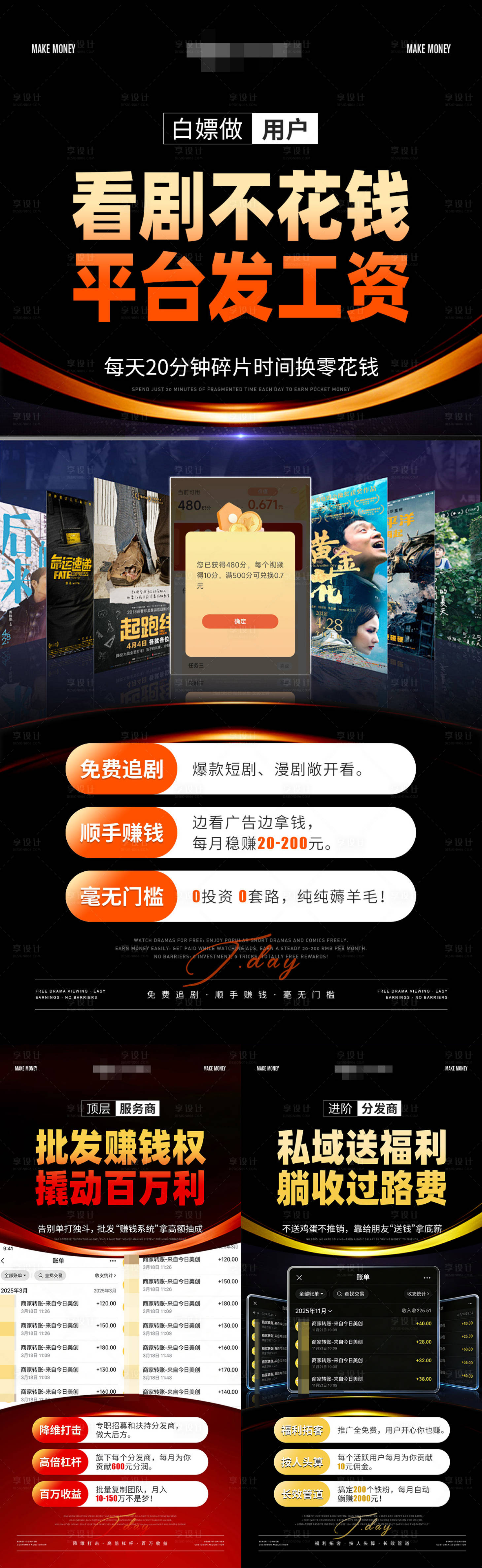 源文件下载【享设计】搜索编号：95790035967574755【招商营销赚钱系列海报】