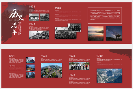 源文件下载【享设计】搜索编号：83420036081053879【历史沿革大事记展板文化墙背景板】