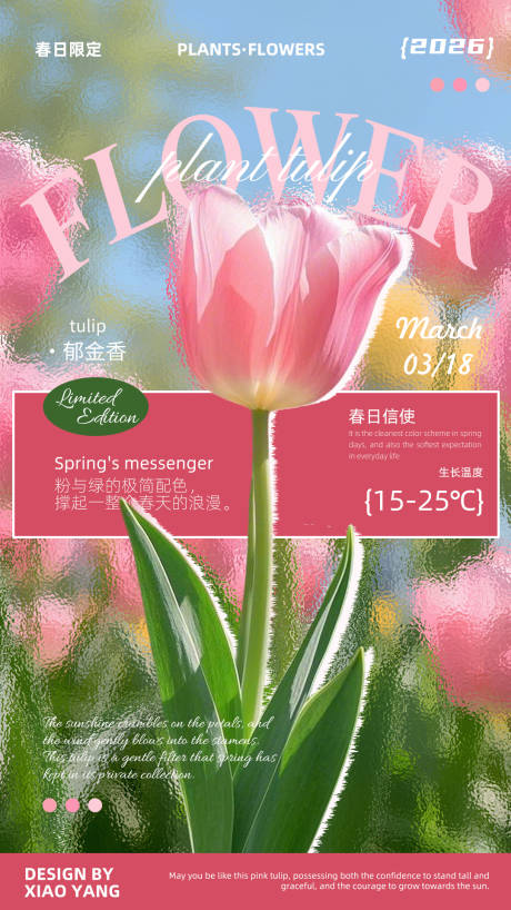源文件下载【享设计】搜索编号：11320035930559325【春日鲜花郁金香花束开业海报】
