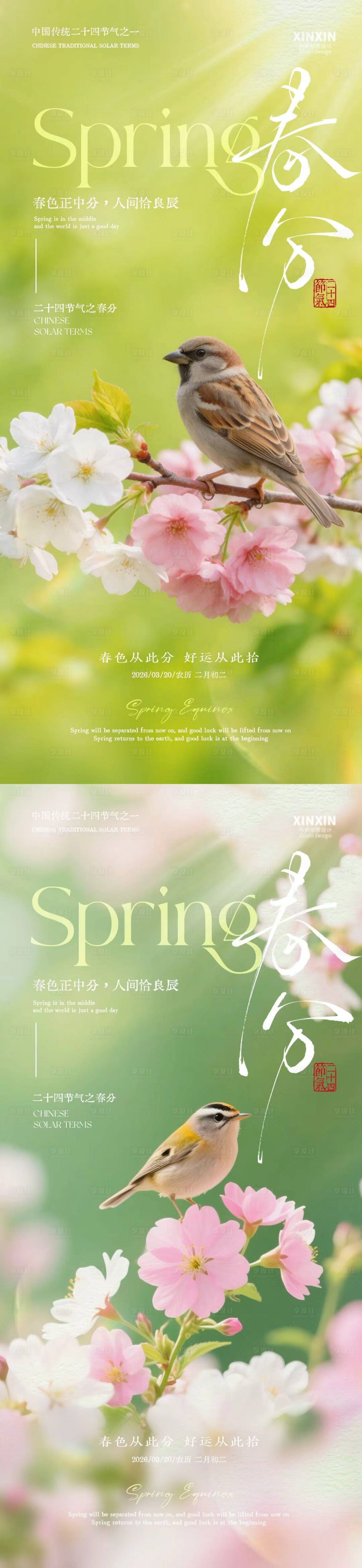 源文件下载【享设计】搜索编号：81690035712272374【春分节气简约质感海报】