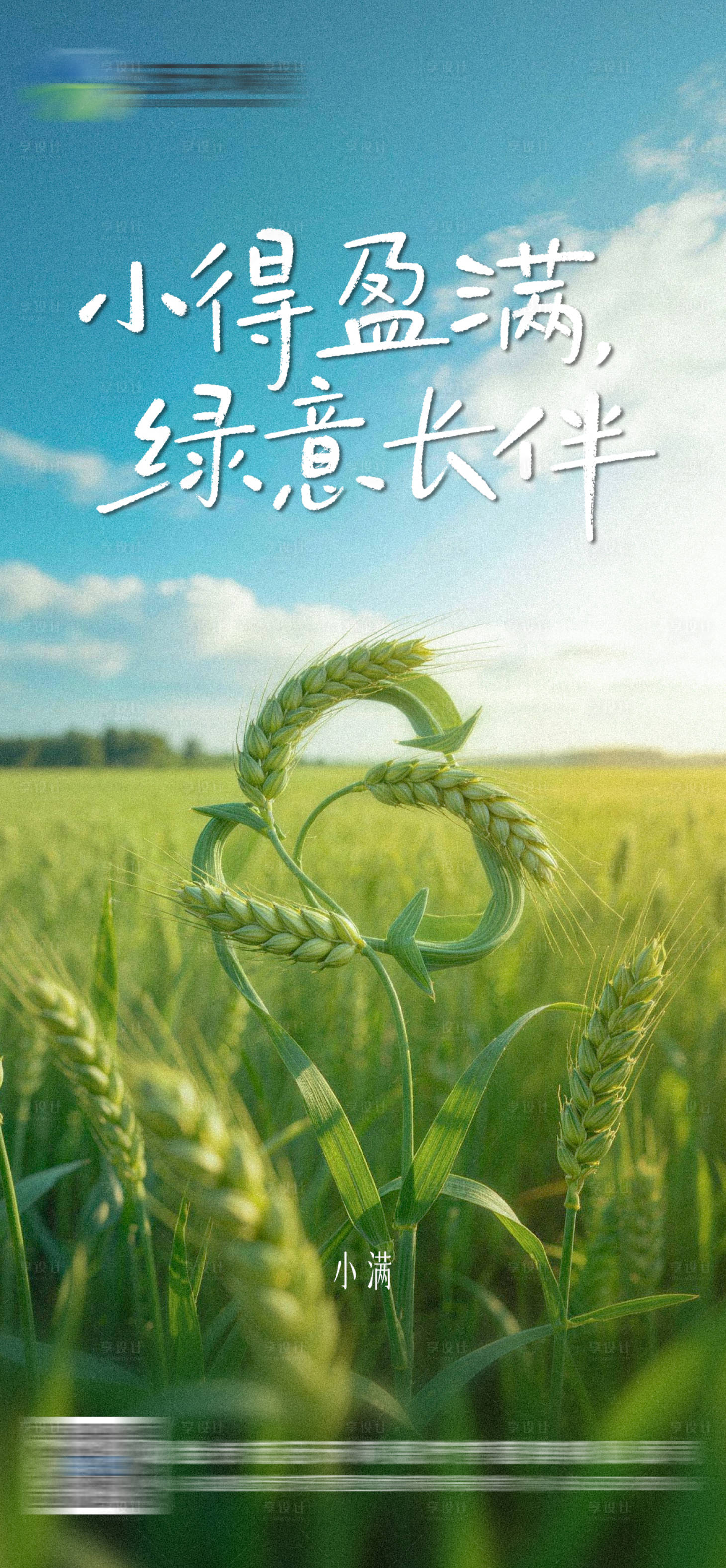 源文件下载【享设计】搜索编号：53960035672447756【小满节气海报】
