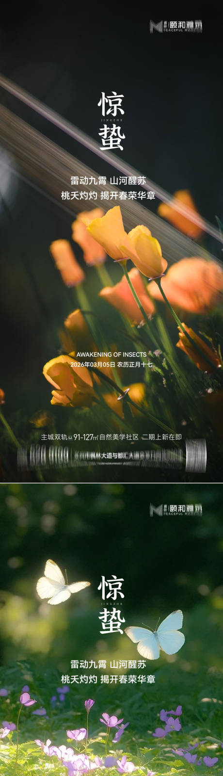 源文件下载【享设计】搜索编号：52770035599841496【惊蛰节气系列海报】