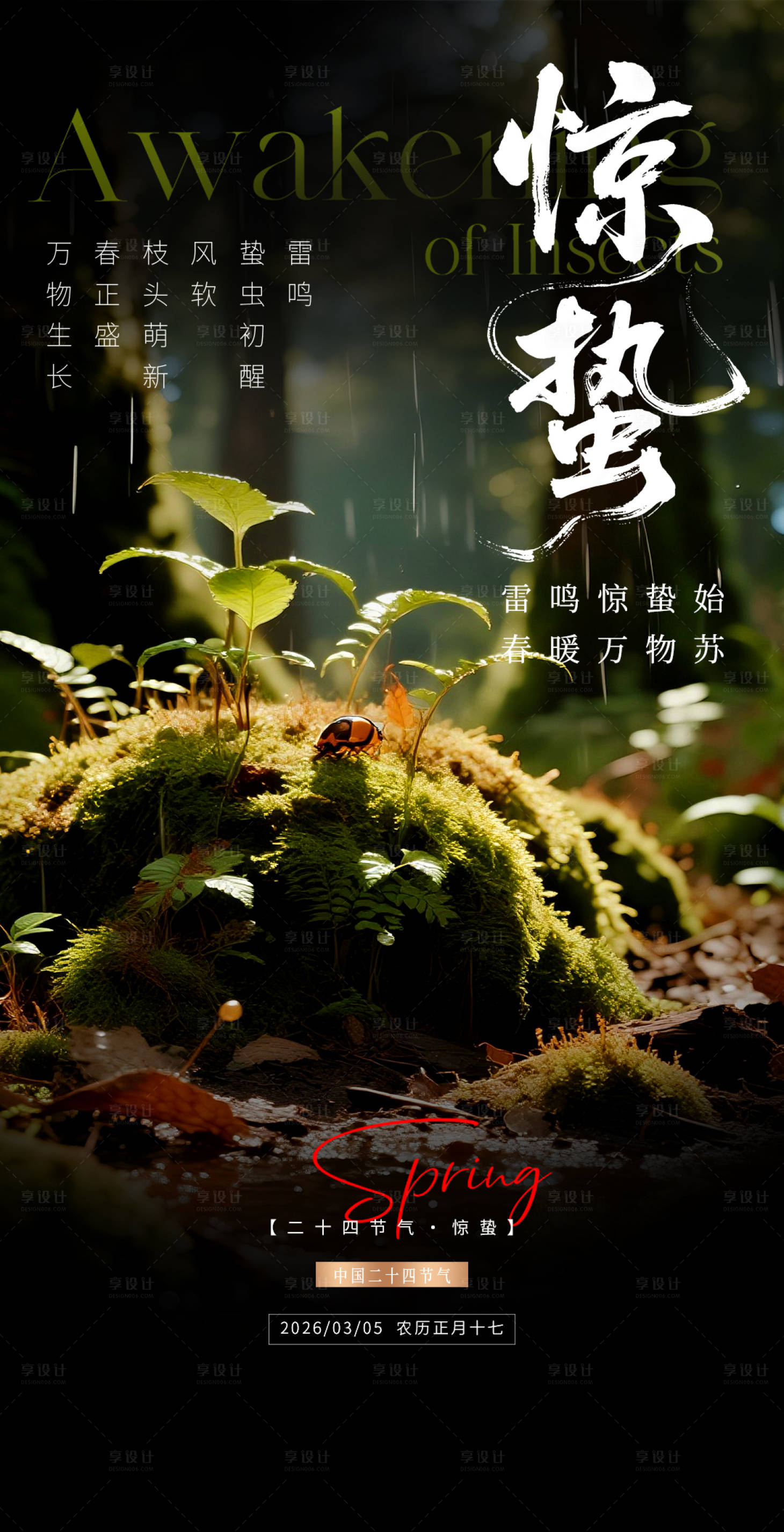 源文件下载【享设计】搜索编号：45650035657019727【惊蛰海报】