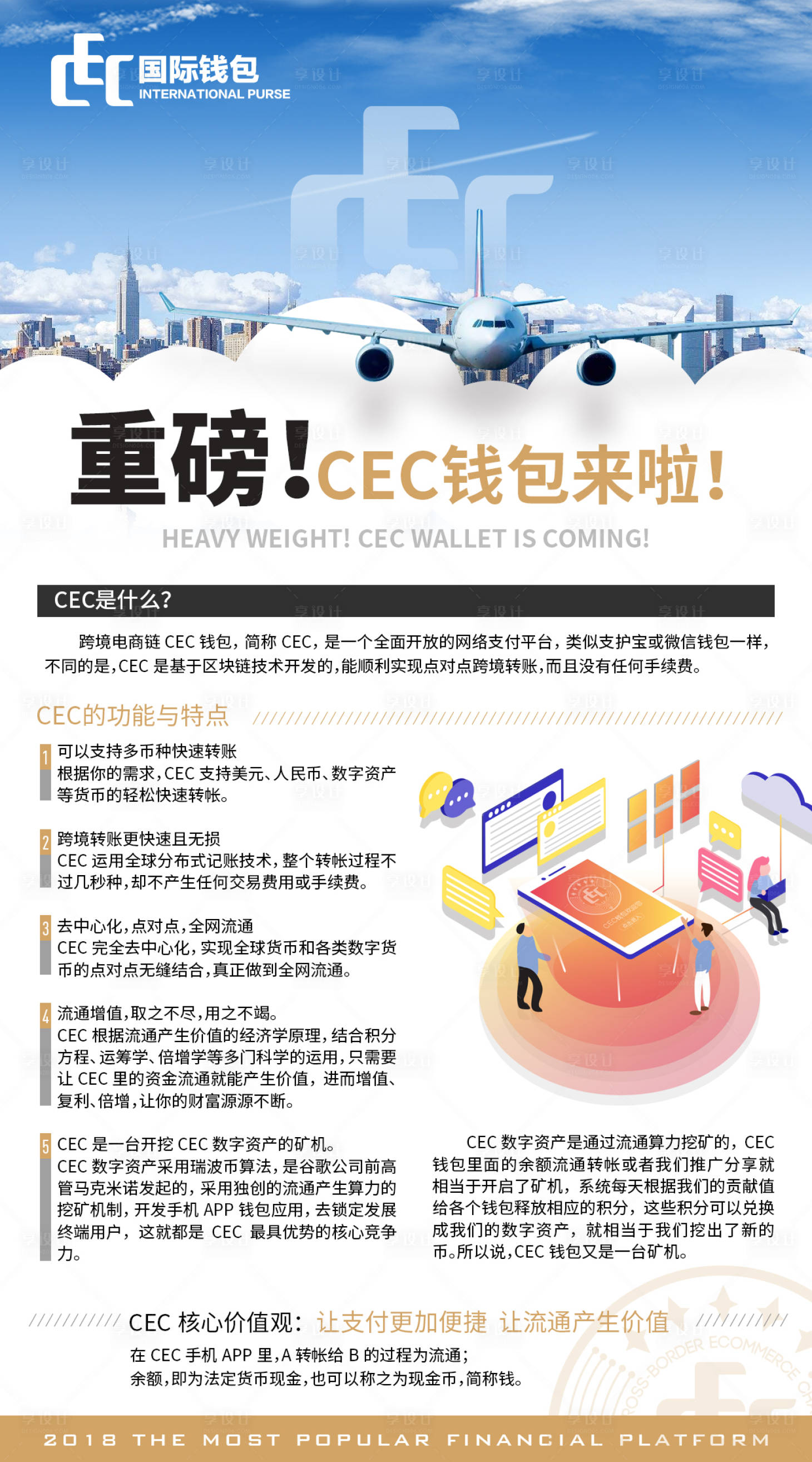 源文件下载【享设计】搜索编号：80080035981105900【区块链WEB3钱包介绍海报】