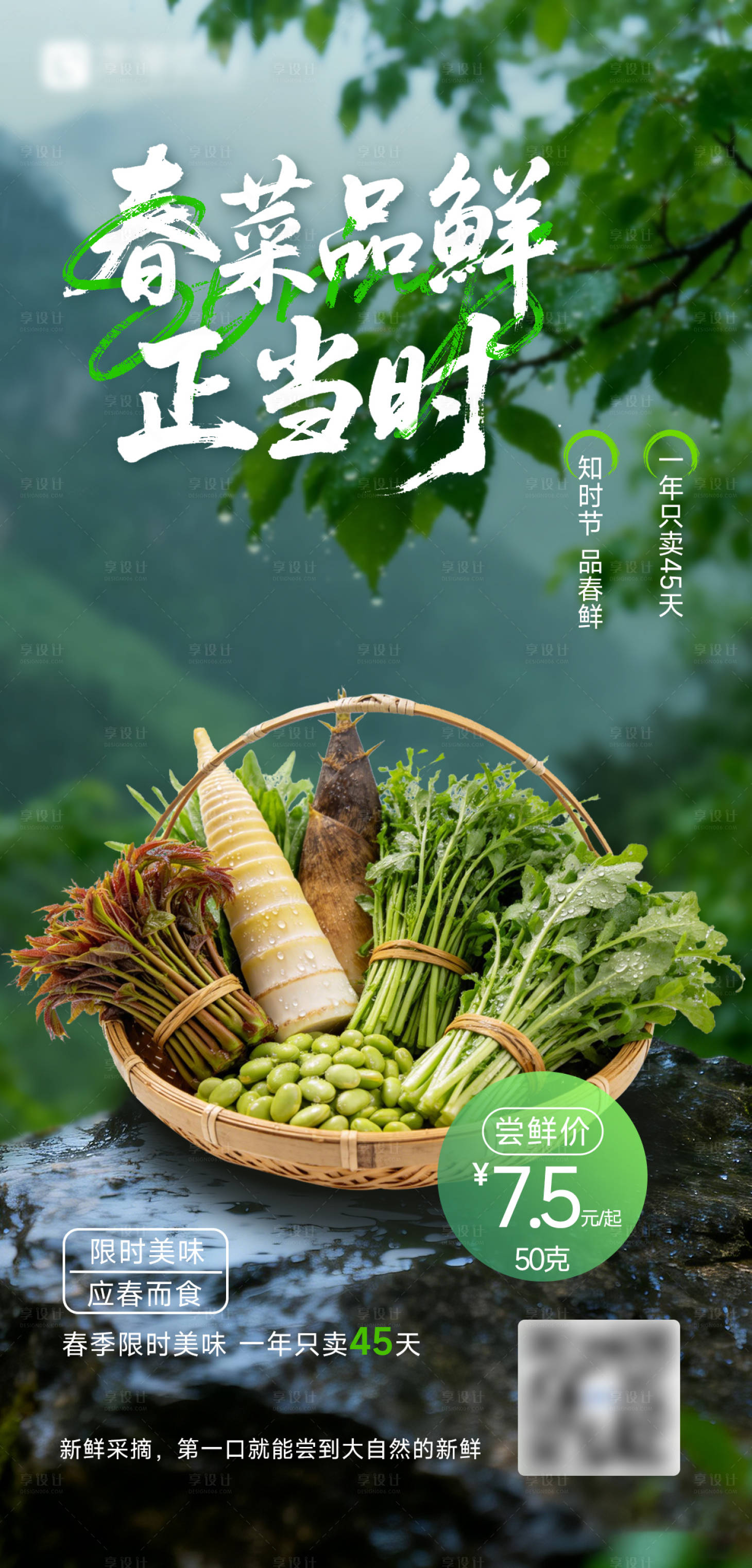 源文件下载【享设计】搜索编号：77640036030821744【春菜品鲜正当时活动海报】