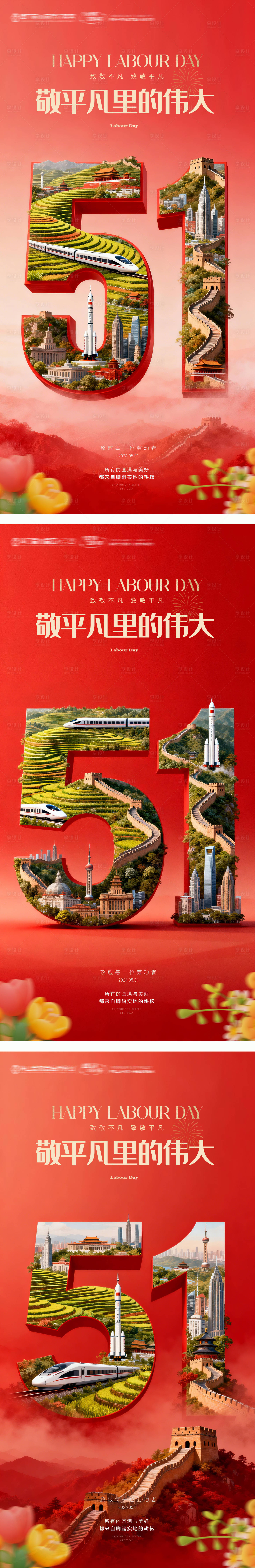 源文件下载【享设计】搜索编号：96440036011058662【五一劳动节系列海报】