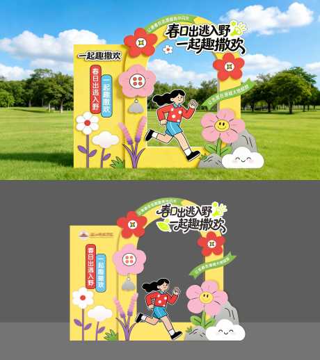 源文件下载【享设计】搜索编号：94700036099513298【春日出逃美陈】