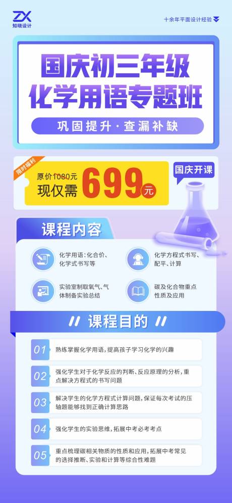 源文件下载【享设计】搜索编号：96250036130963155【初三化学用语专题班招生海报】