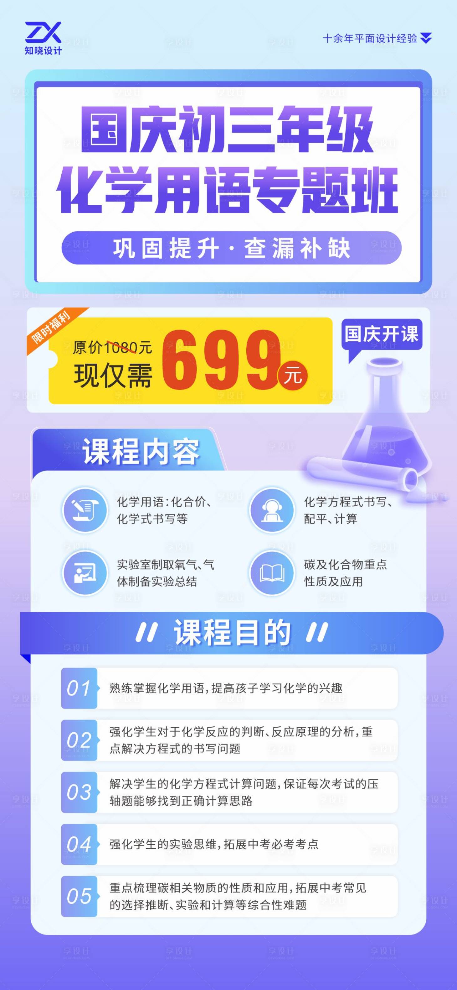 源文件下载【享设计】搜索编号：96250036130963155【初三化学用语专题班招生海报】