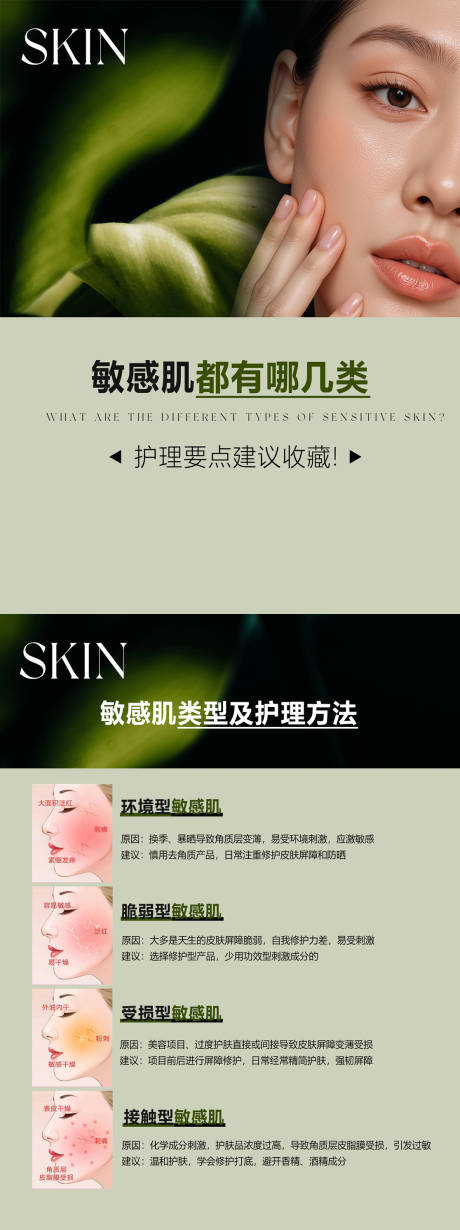 源文件下载【享设计】搜索编号：38810036048449252【美业敏感肌知识科普海报】