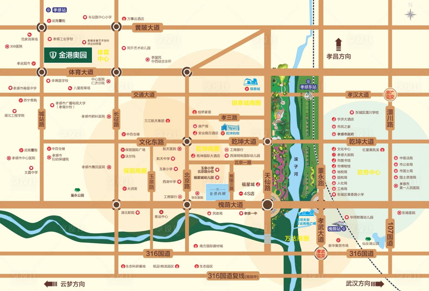 源文件下载【享设计】搜索编号：33950035927097500【区位图展板】