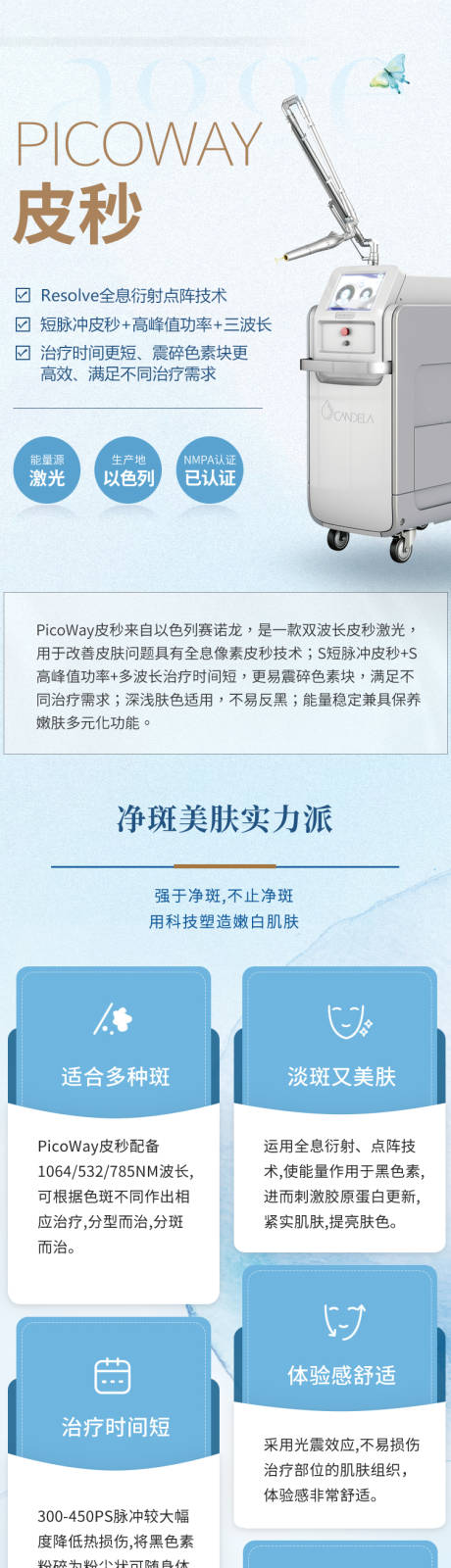 源文件下载【享设计】搜索编号：33410035813732280【医美美业超皮秒仪器落地页长图】