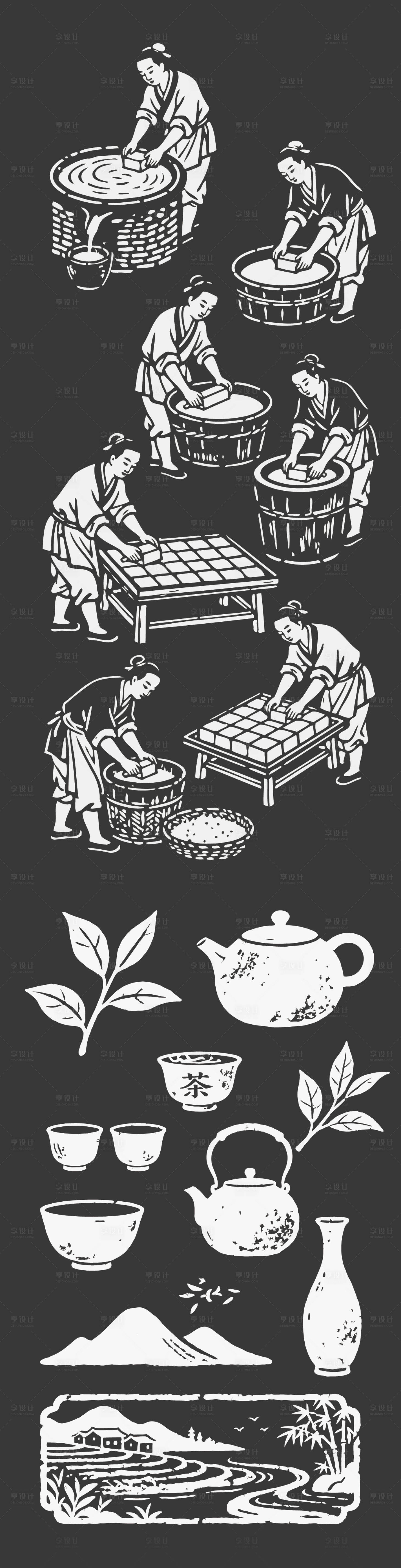 源文件下载【享设计】搜索编号：66270035807917168【茶文化插画配图】