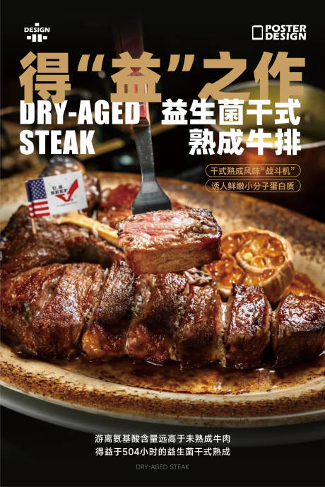 源文件下载【享设计】搜索编号：80730035659118514【餐饮干式熟成牛排宣传海报】