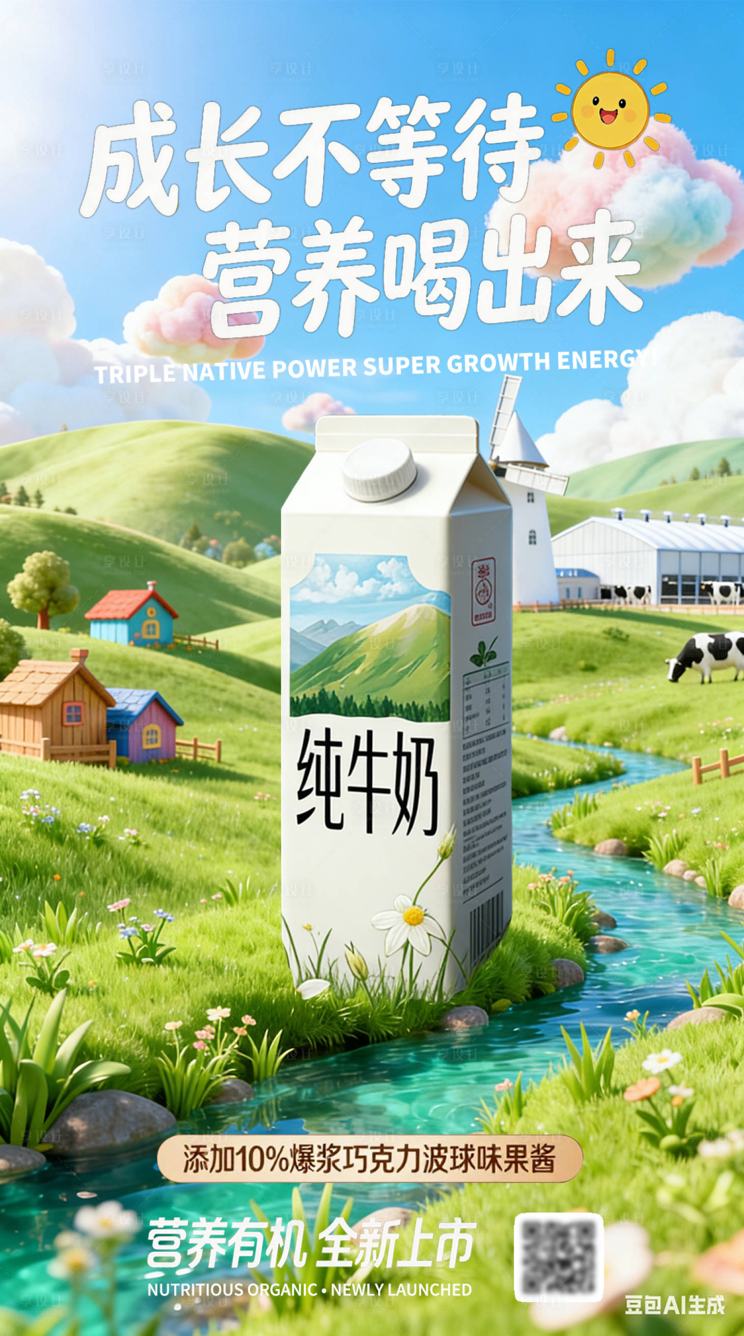 源文件下载【享设计】搜索编号：78230035723048974【牛奶营销海报】