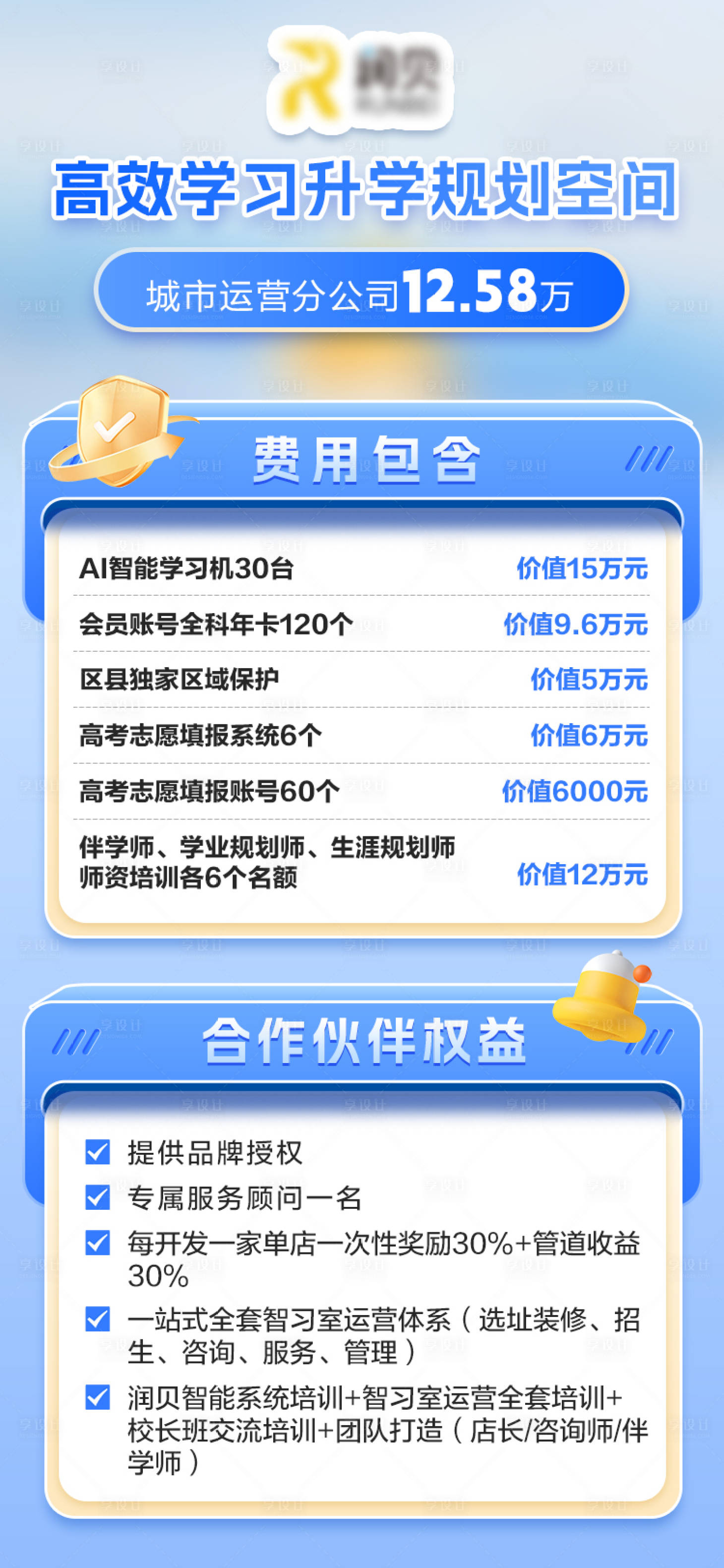 源文件下载【享设计】搜索编号：33810036004392454【教培行业招商加盟政策海报】