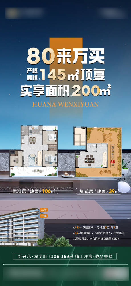 源文件下载【享设计】搜索编号：66240035985133397【洋房复式空间】