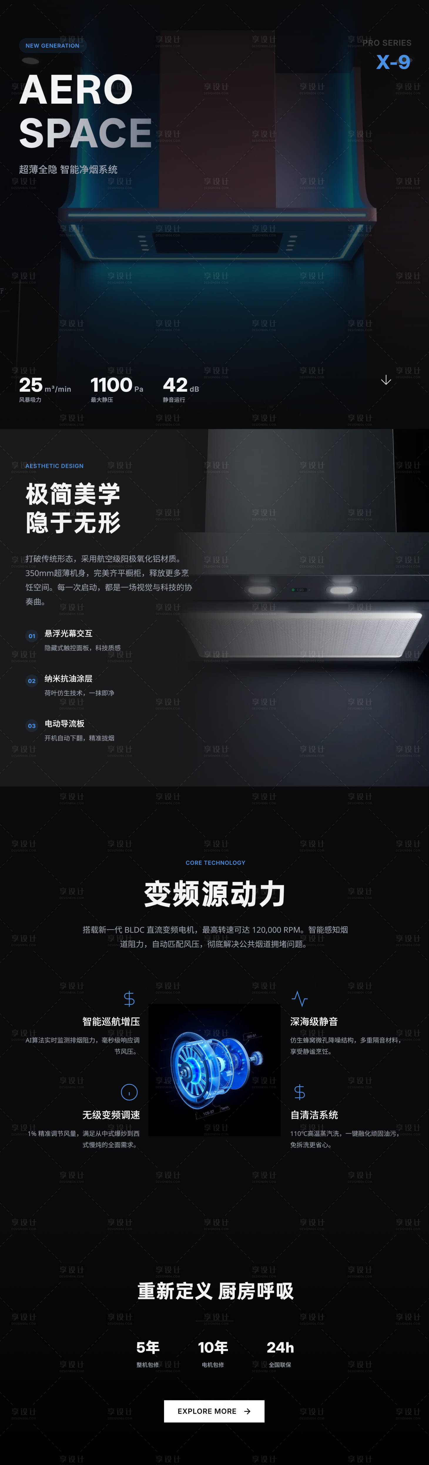 源文件下载【享设计】搜索编号：27490036114895999【现代科技感油烟机详情页】