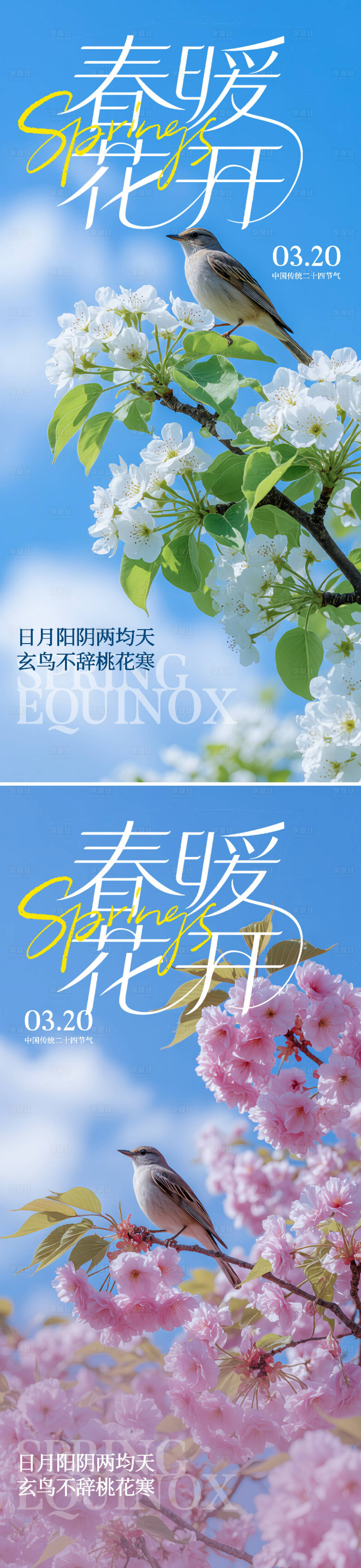 源文件下载【享设计】搜索编号：87680035729428356【春分节气海报】