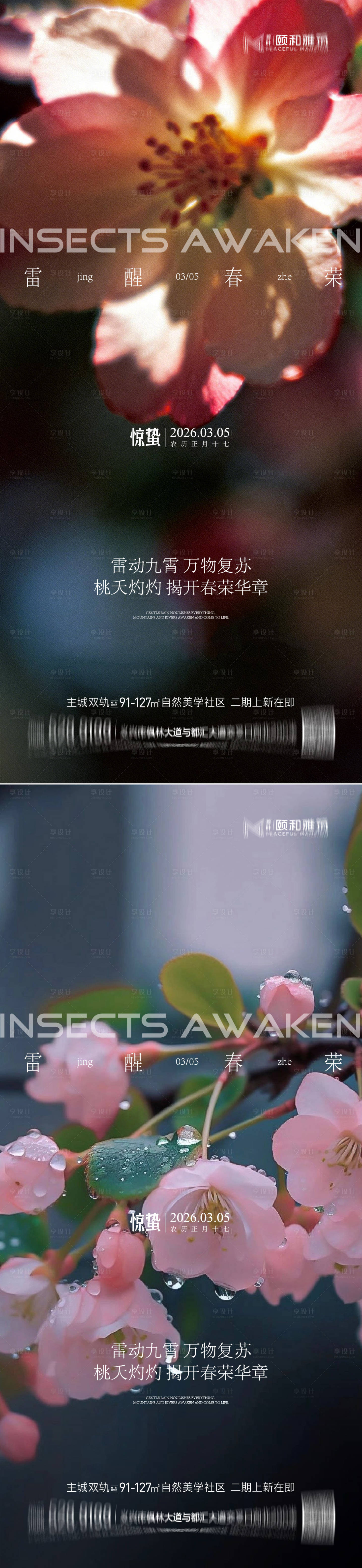 源文件下载【享设计】搜索编号：56730035599771614【惊蛰节气系列海报】