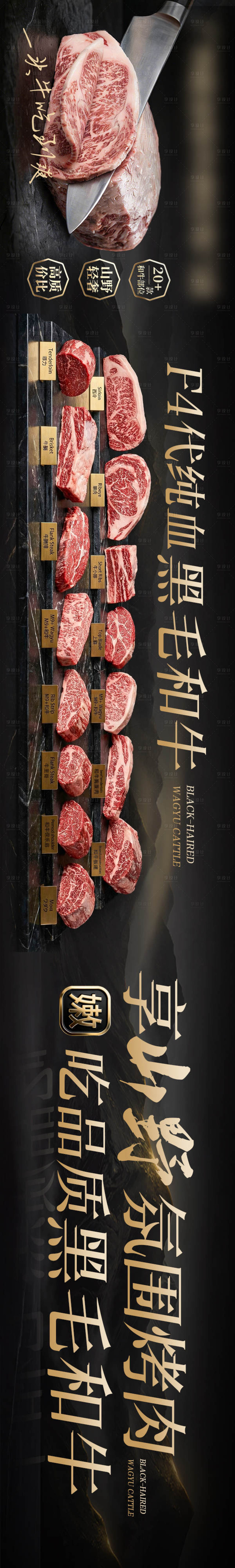 源文件下载【享设计】搜索编号：50240036310178424【黑毛和牛五连图】