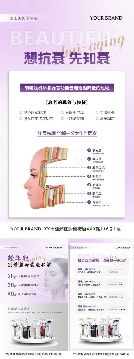 源文件下载【享设计】搜索编号：53960036353944639【抗衰科普小知识海报】