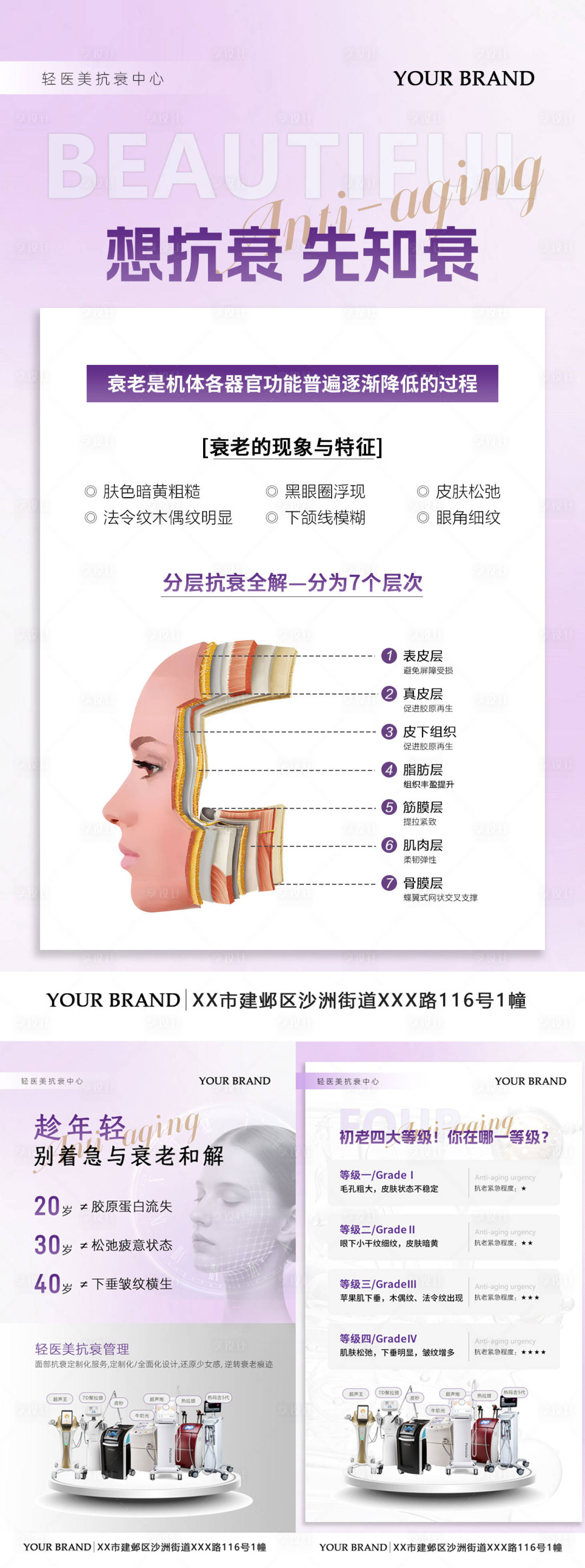 源文件下载【享设计】搜索编号：53960036353944639【抗衰科普小知识海报】