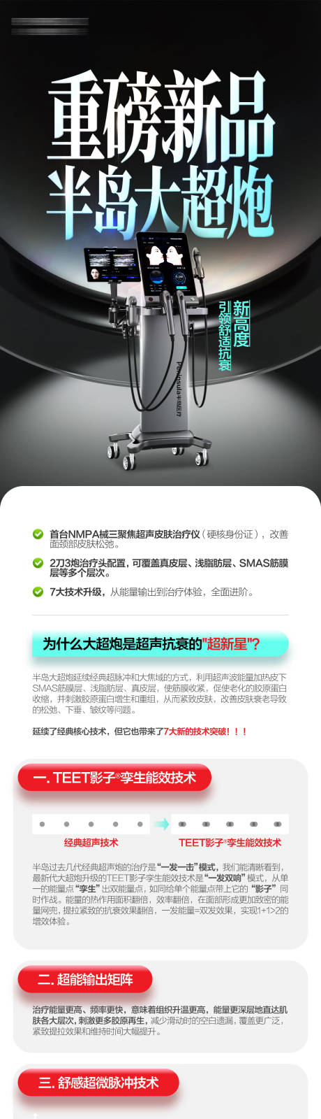 源文件下载【享设计】搜索编号：67520036526775822【半岛超声炮新品科普长图】