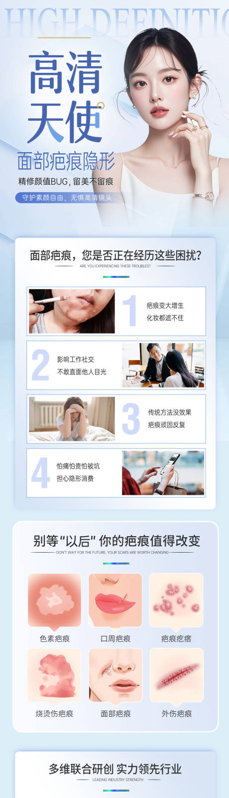 源文件下载【享设计】搜索编号：35280036371163987【医美疤痕蓝色夏天会诊科普详情页】