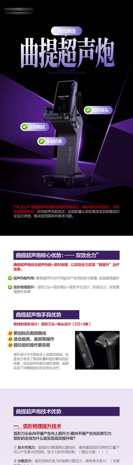 源文件下载【享设计】搜索编号：93660036526842963【曲提超声炮新品科普长图】