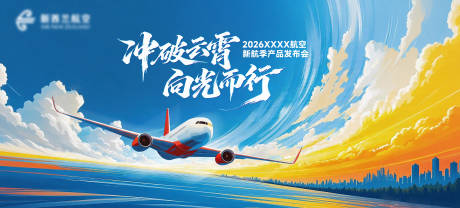 源文件下载【享设计】搜索编号：31780036505639059【航空主KV】