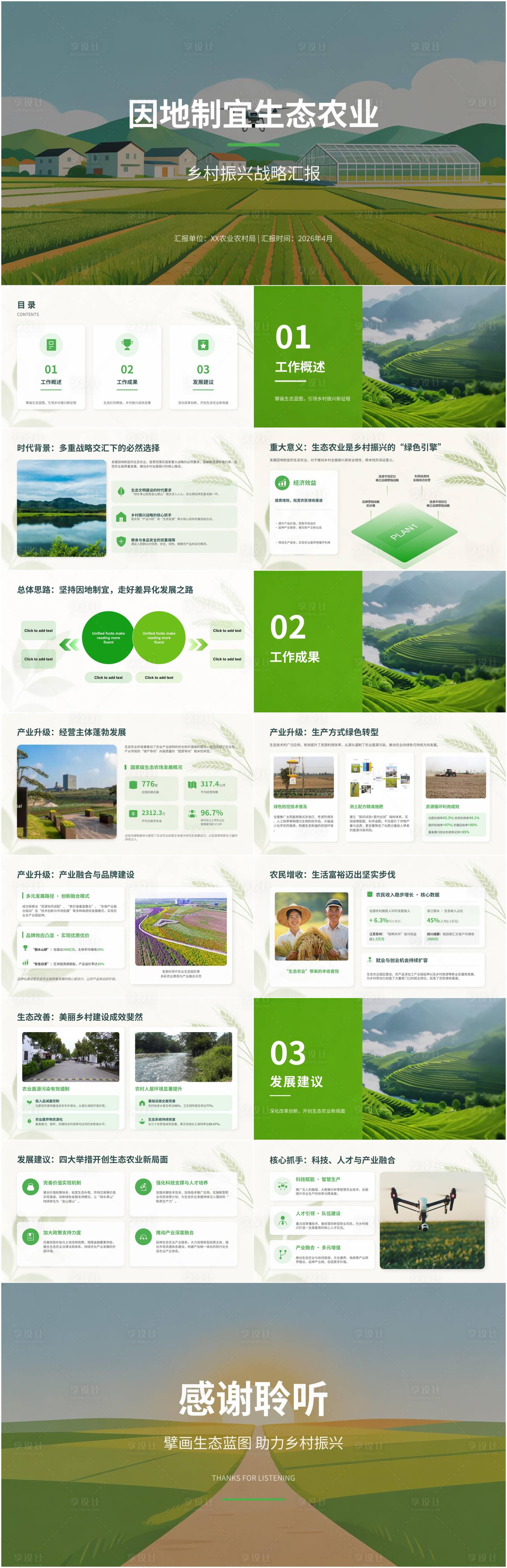 源文件下载【享设计】搜索编号：24650036498234406【农业生态ppt模板展板画册】