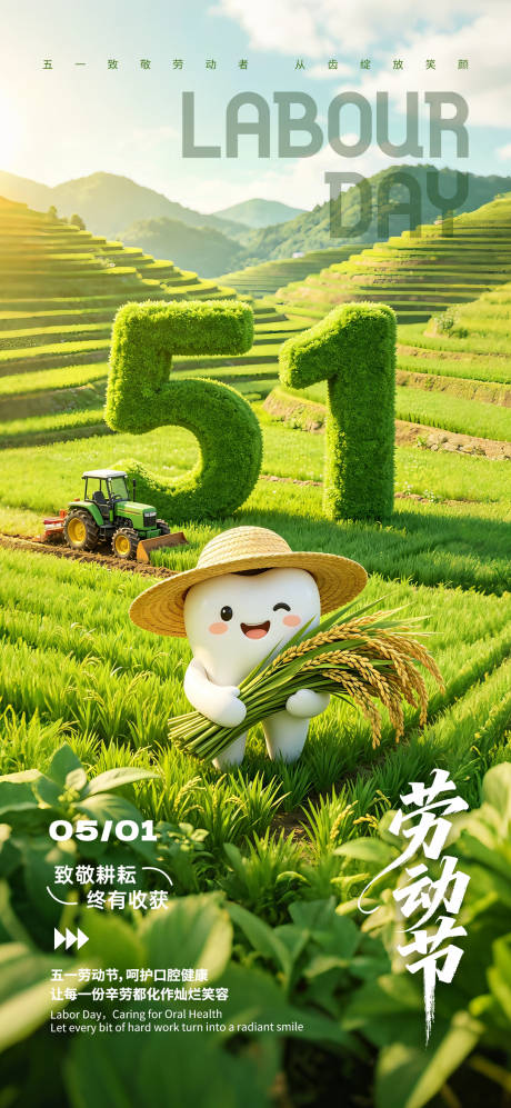 源文件下载【享设计】搜索编号：26840036477701625【口腔五一节日海报】