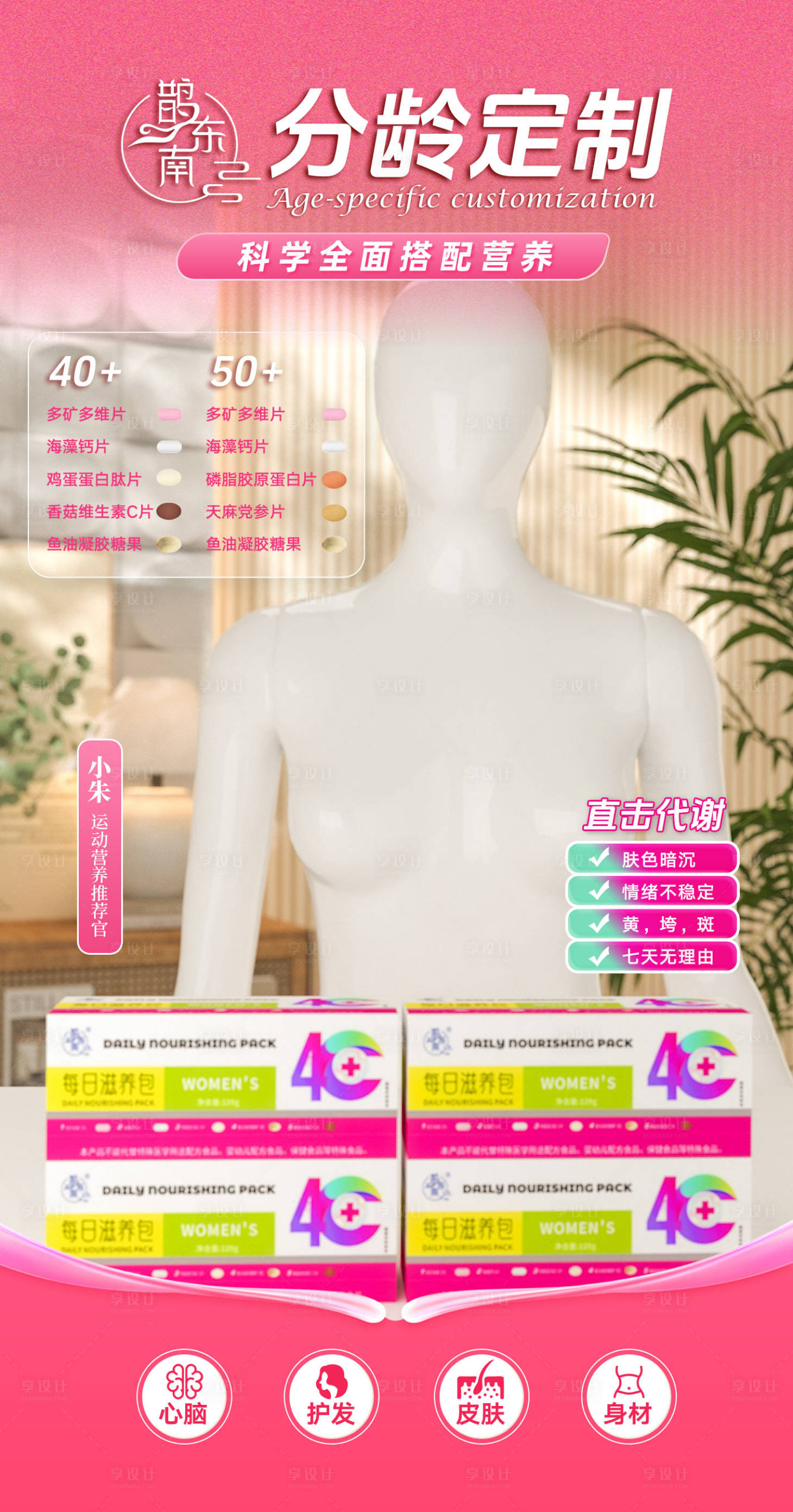 源文件下载【享设计】搜索编号：76550036476489124【营养保健直播间贴片海报】